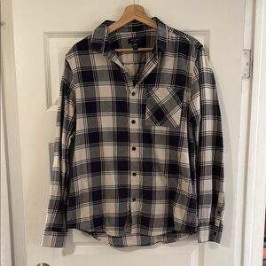 New Look Men's Black and White Plaid Shirt